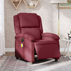 Electric adjustable massage chair, fabric, wine red