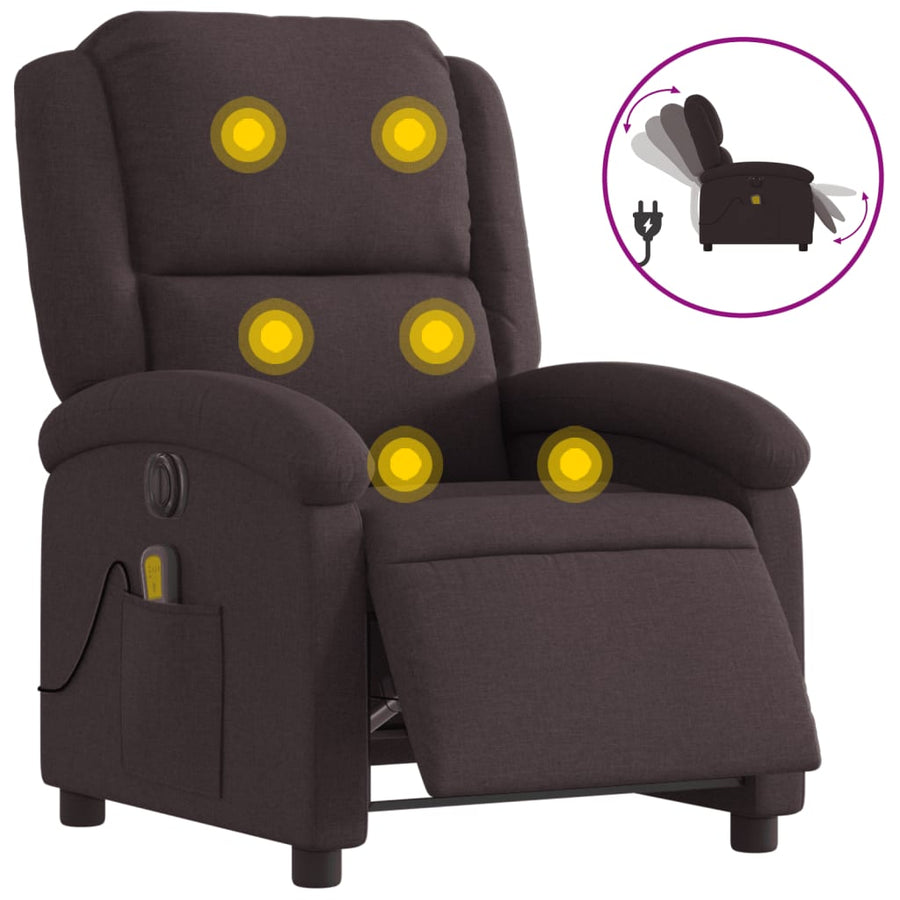 Massagestoel Stof Donkerbruin