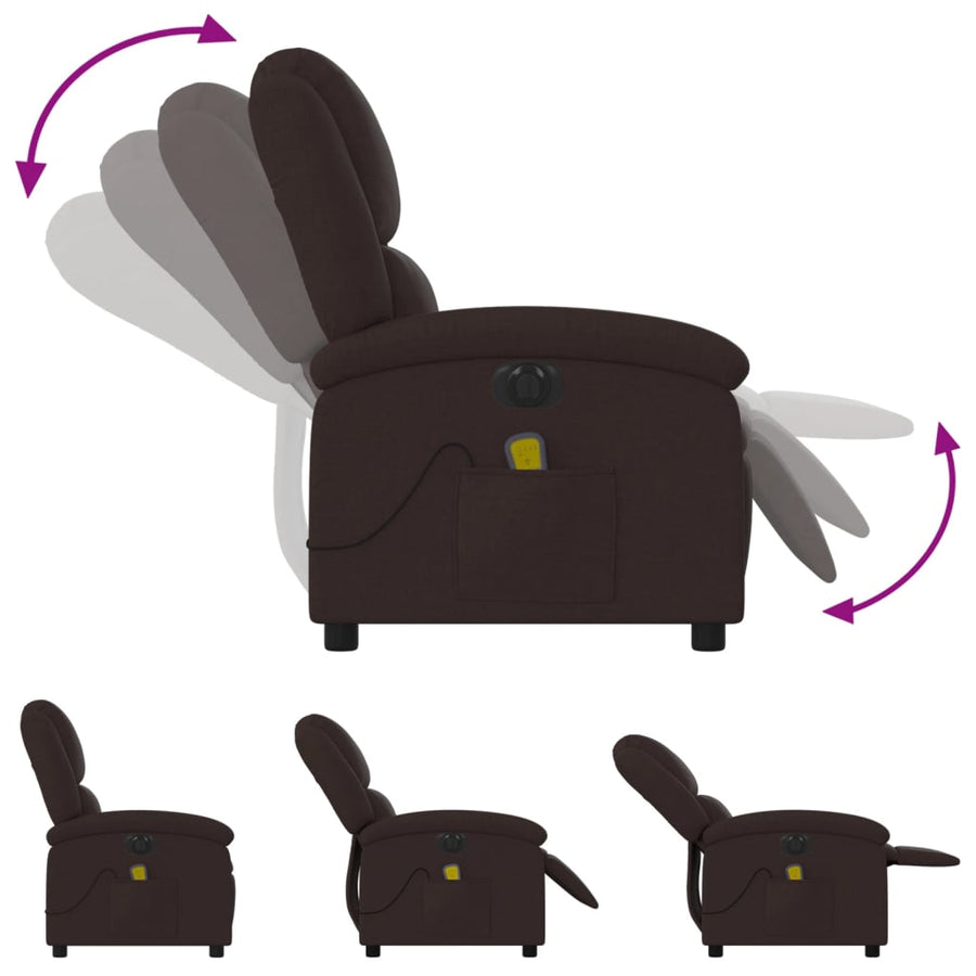Massagestoel Stof Donkerbruin