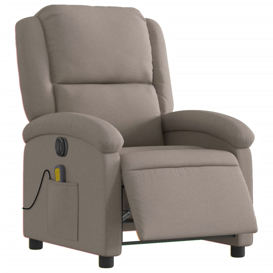 Massagestoel Stof Taupe Ja Elektrisch verstelbaar