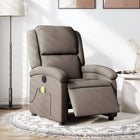 Electrically adjustable massage chair fabric taupe