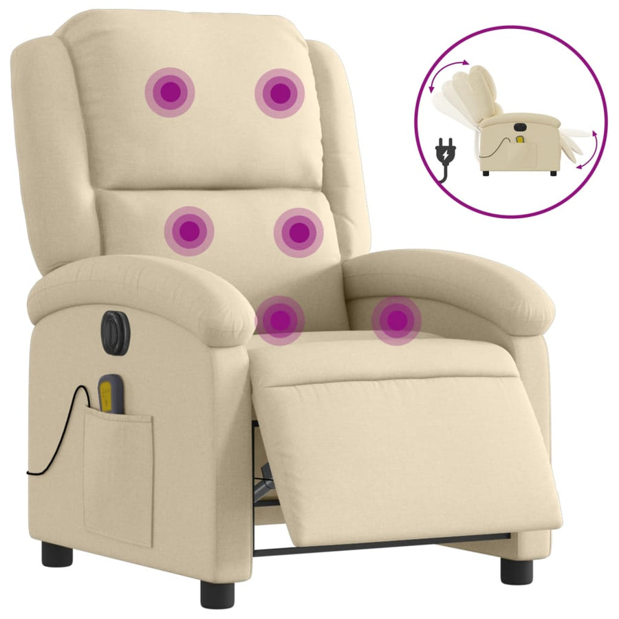 Massagestoel Stof Kleurig Crème Ja Elektrisch verstelbaar