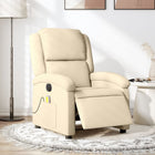 Electric massage chair, adjustable, fabric, cream-colored