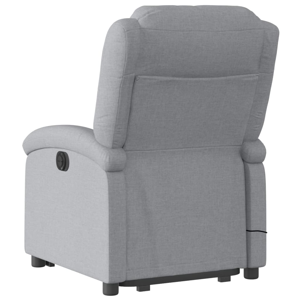 Sta-Op-Massagestoel Stof Lichtgrijs Ja Elektrisch verstelbaar
