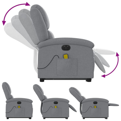 Sta-Op-Massagestoel Stof Lichtgrijs Ja Elektrisch verstelbaar
