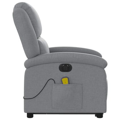 Sta-Op-Massagestoel Stof Lichtgrijs Ja Elektrisch verstelbaar