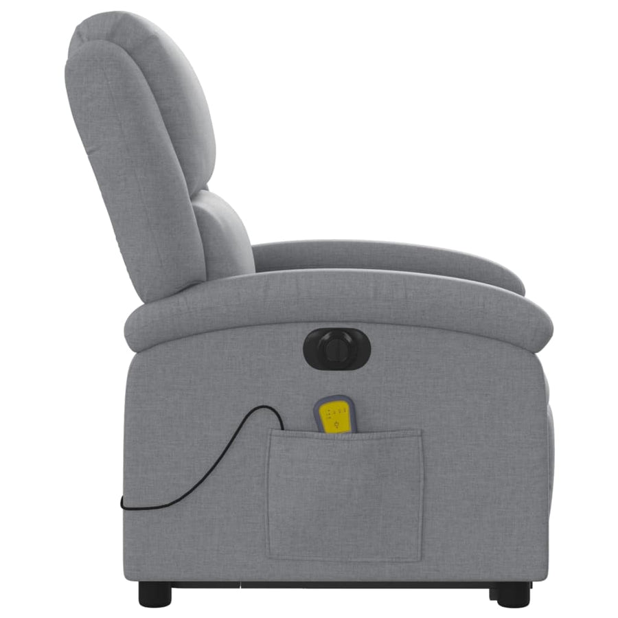 Sta-Op-Massagestoel Stof Lichtgrijs Ja Elektrisch verstelbaar