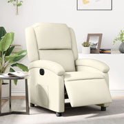 Fauteuil elektrisch verstelbaar kunstleer crème