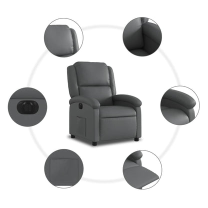 Fauteuil verstelbaar elektrisch kunstleer grijs Nee Elektrisch verstelbaar