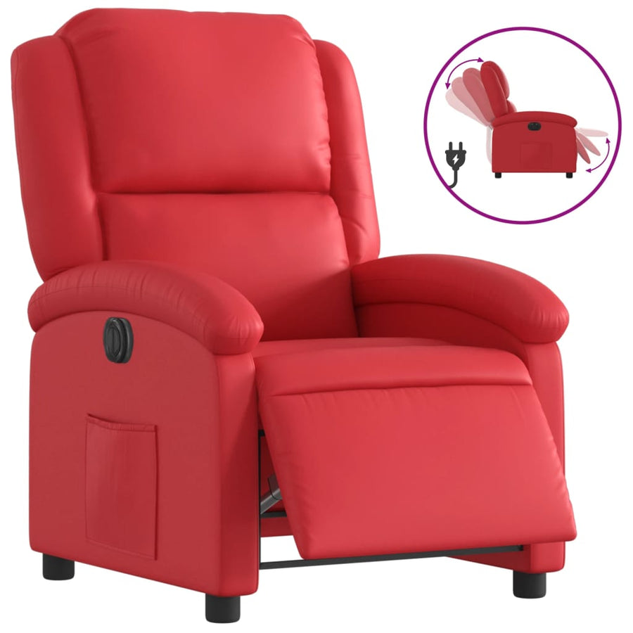 Fauteuil Verstelbaar Elektrisch Kunstleer Rood Nee Elektrisch verstelbaar