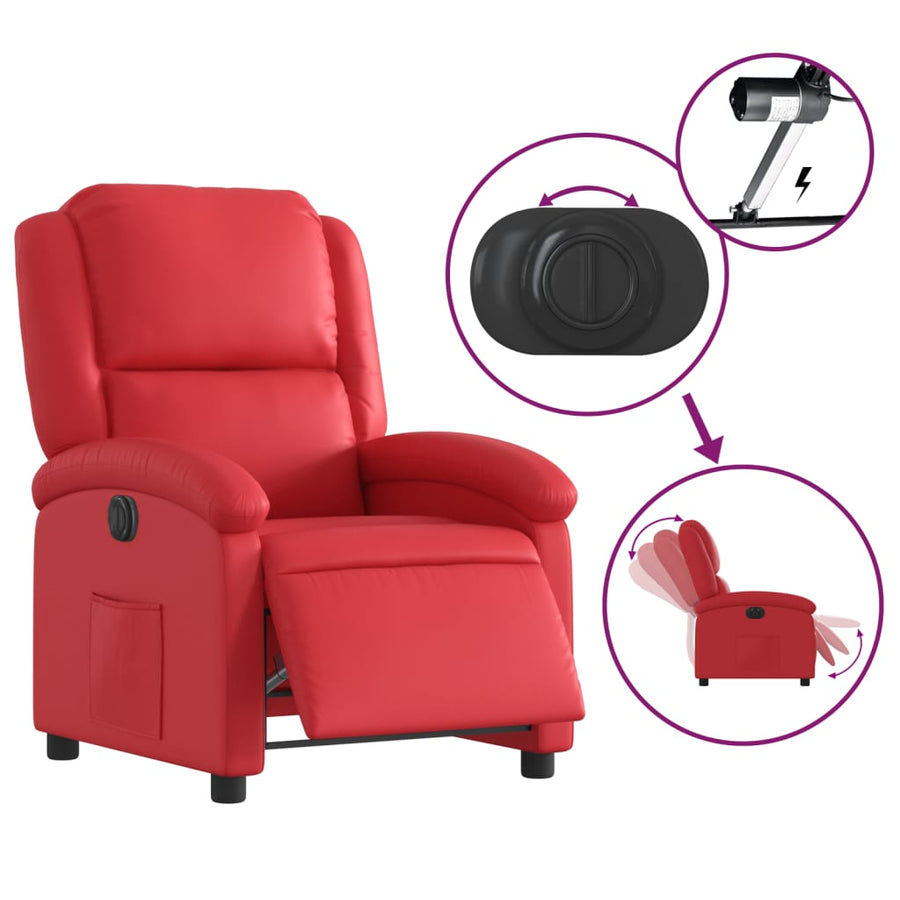 Fauteuil Verstelbaar Elektrisch Kunstleer Rood Nee Elektrisch verstelbaar