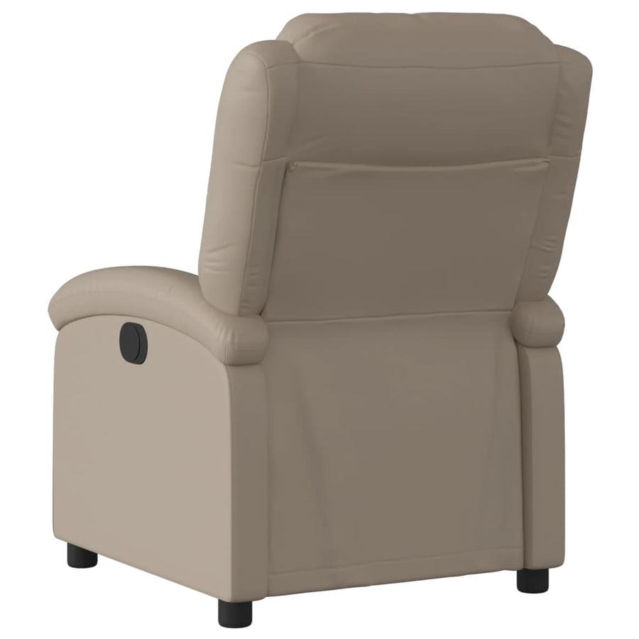 Fauteuil verstelbaar elektrisch kunstleer cappuccinokleurig