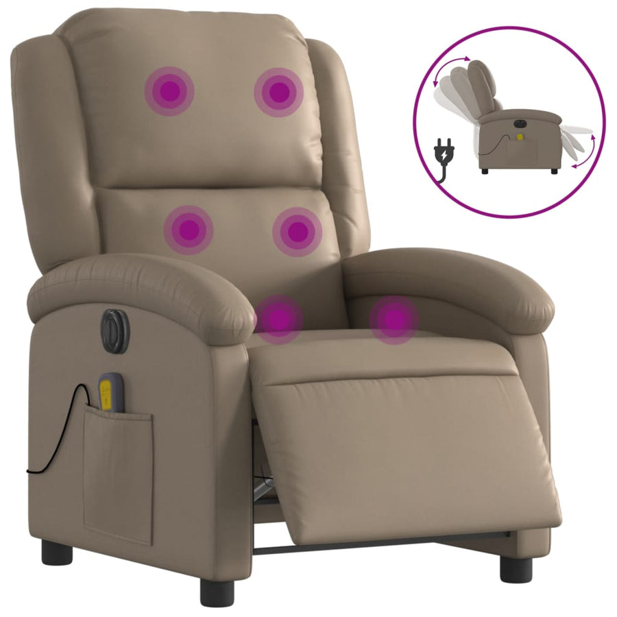 Massagestoel Verstelbaar Elektrisch Kunstleer Kleurig Cappuccino Ja Elektrisch verstelbaar