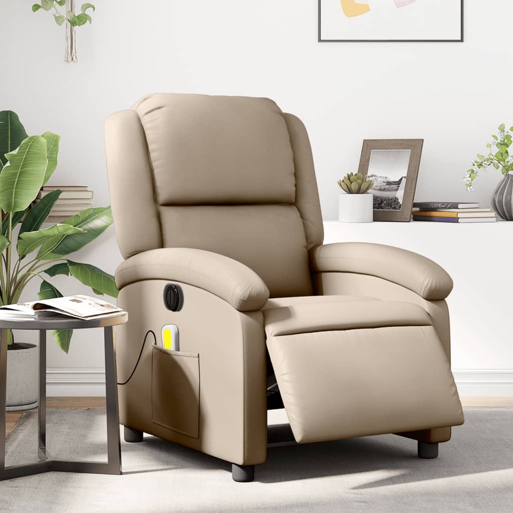 Massagestoel Verstelbaar Elektrisch Kunstleer Kleurig Cappuccino Ja Elektrisch verstelbaar