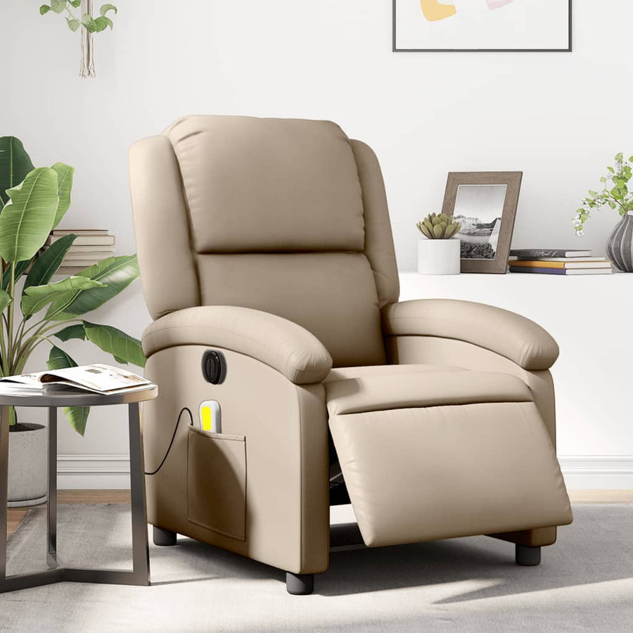 Massagestoel Verstelbaar Elektrisch Kunstleer Kleurig Cappuccino Ja Elektrisch verstelbaar