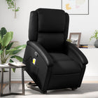 Adjustable electric lift massage chair black faux leather