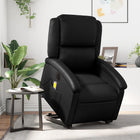 Electric recline and massage chair artificial leather black