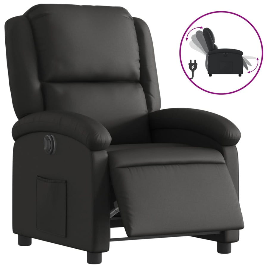 Fauteuil elektrisch verstelbaar echt leer zwart Nee Elektrisch verstelbaar