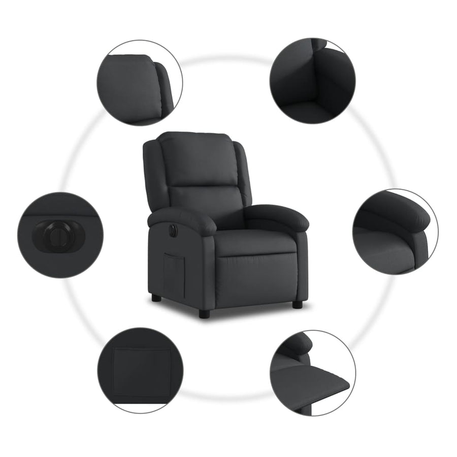 Fauteuil elektrisch verstelbaar echt leer zwart Nee Elektrisch verstelbaar