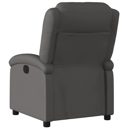 Fauteuil verstelbaar elektrisch echt leer grijs