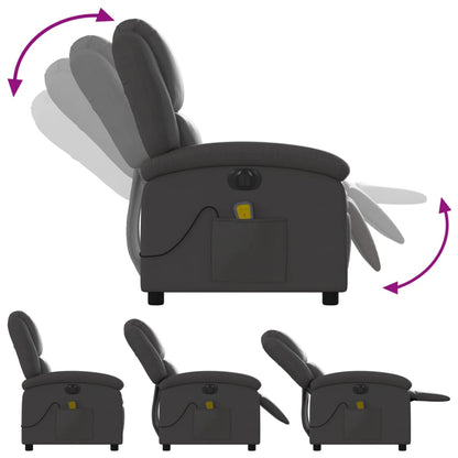 Massagestoel Verstelbaar Elektrisch Echt Leer Grijs Ja Elektrisch verstelbaar
