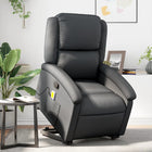 Recliner massage chair adjustable real leather black