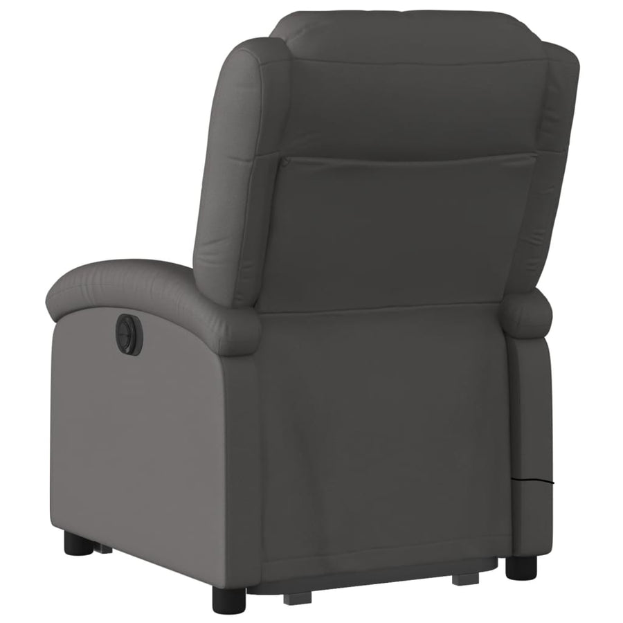 Sta-Op-Massagestoel Verstelbaar Echt Leer Grijs Ja Handmatig verstelbaar