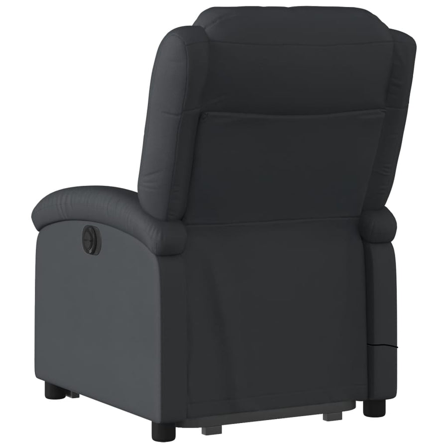 Sta-Op-Massagestoel Elektrisch Echt Leer Zwart Ja Elektrisch verstelbaar