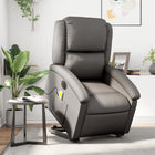 Lift-up massage chair electric genuine leather grey