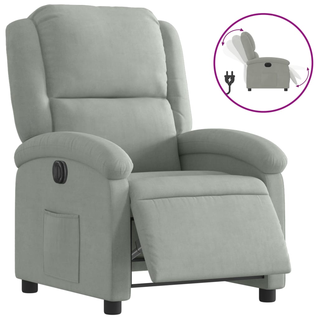 Fauteuil elektrisch verstelbaar stof lichtgrijs Nee Elektrisch verstelbaar