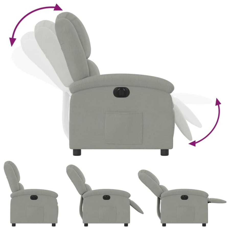 Fauteuil elektrisch verstelbaar stof lichtgrijs Nee Elektrisch verstelbaar