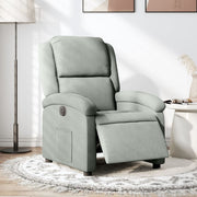 Fauteuil elektrisch verstelbaar stof lichtgrijs 71x86x99.5 cm