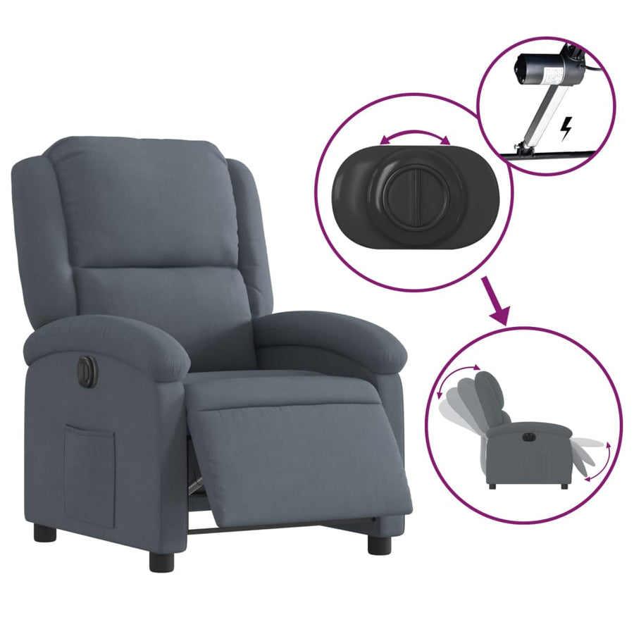 Fauteuil Stof Donkergrijs Nee Elektrisch verstelbaar