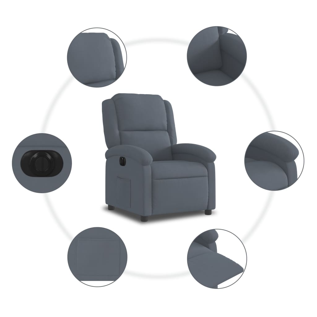 Fauteuil Stof Donkergrijs Nee Elektrisch verstelbaar