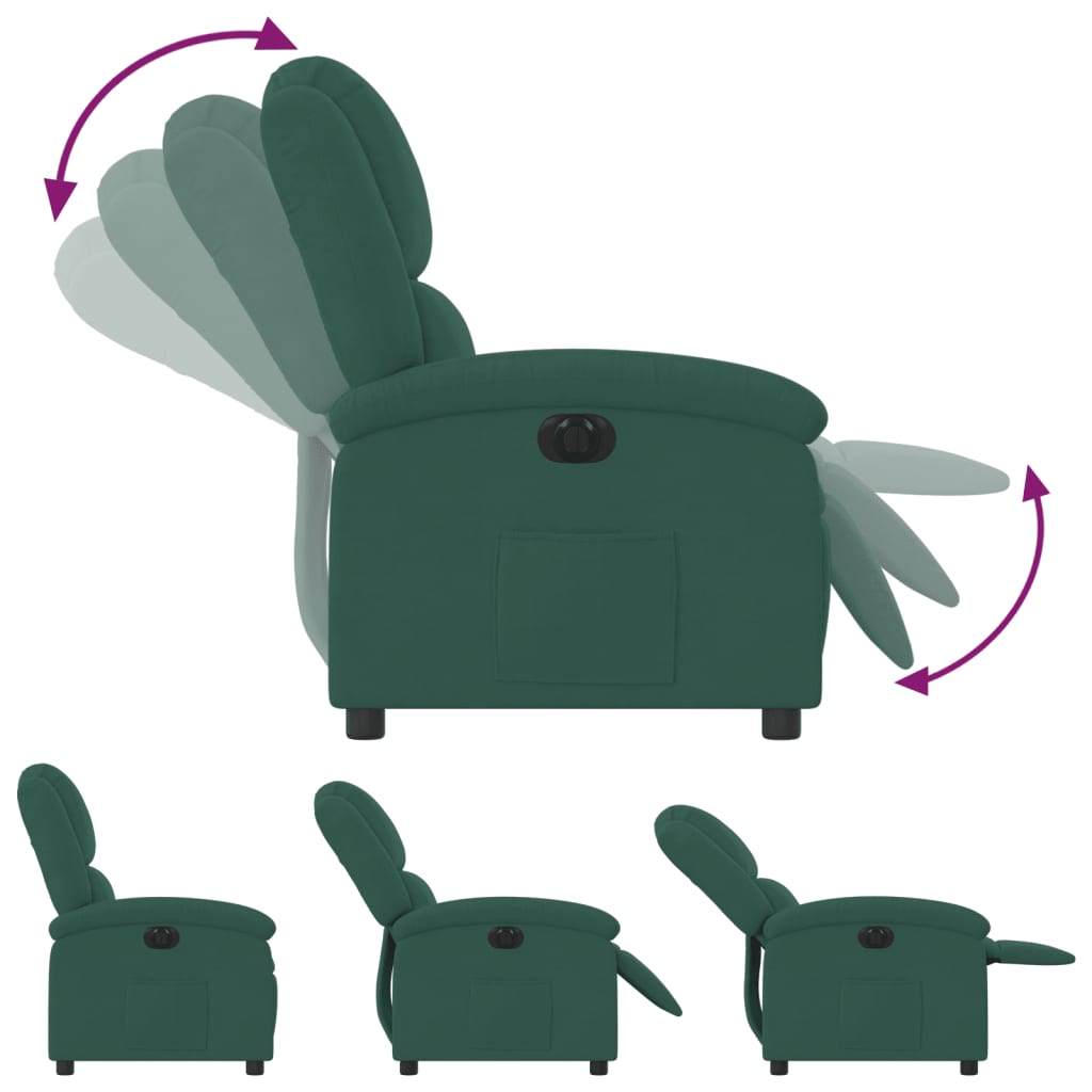Fauteuil Verstelbaar Elektrisch Stof Donkergroen Nee Elektrisch verstelbaar