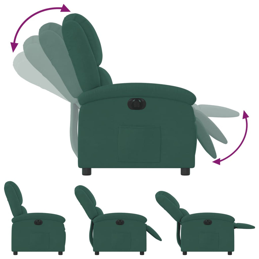 Fauteuil Verstelbaar Elektrisch Stof Donkergroen Nee Elektrisch verstelbaar