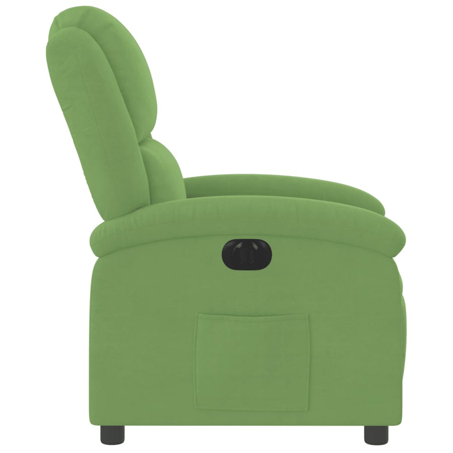 Fauteuil elektrisch verstelbaar fluweel lichtgroen