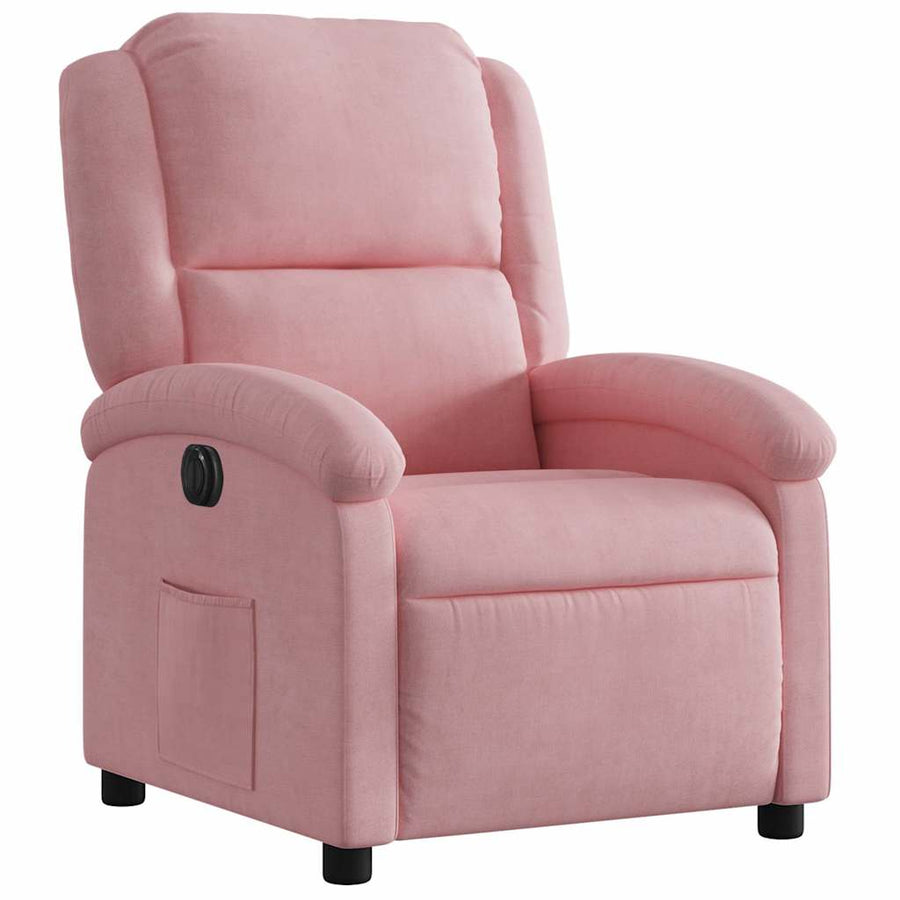 Fauteuil elektrisch fluweel roze