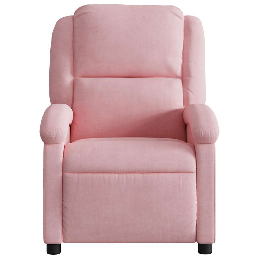 Fauteuil elektrisch fluweel roze