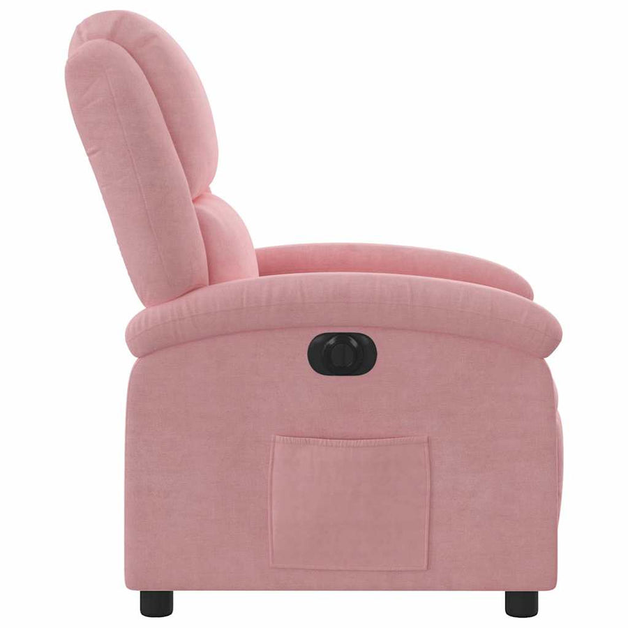 Fauteuil elektrisch fluweel roze
