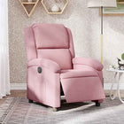 Fauteuil elektrisch fluweel roze 135 graden