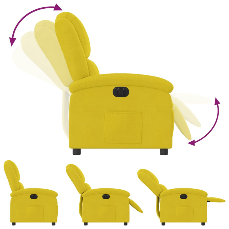 Fauteuil Verstelbaar Elektrisch Stof Geel Nee Elektrisch verstelbaar