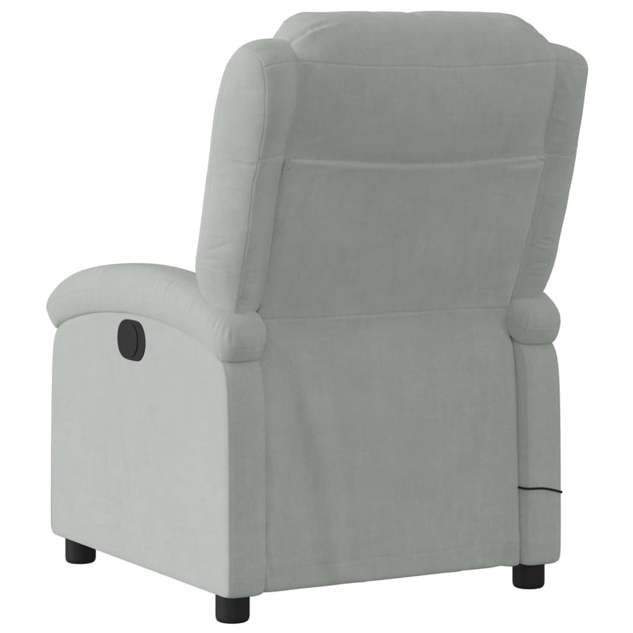 Massagestoel Fluweel Lichtgrijs Ja Elektrisch verstelbaar