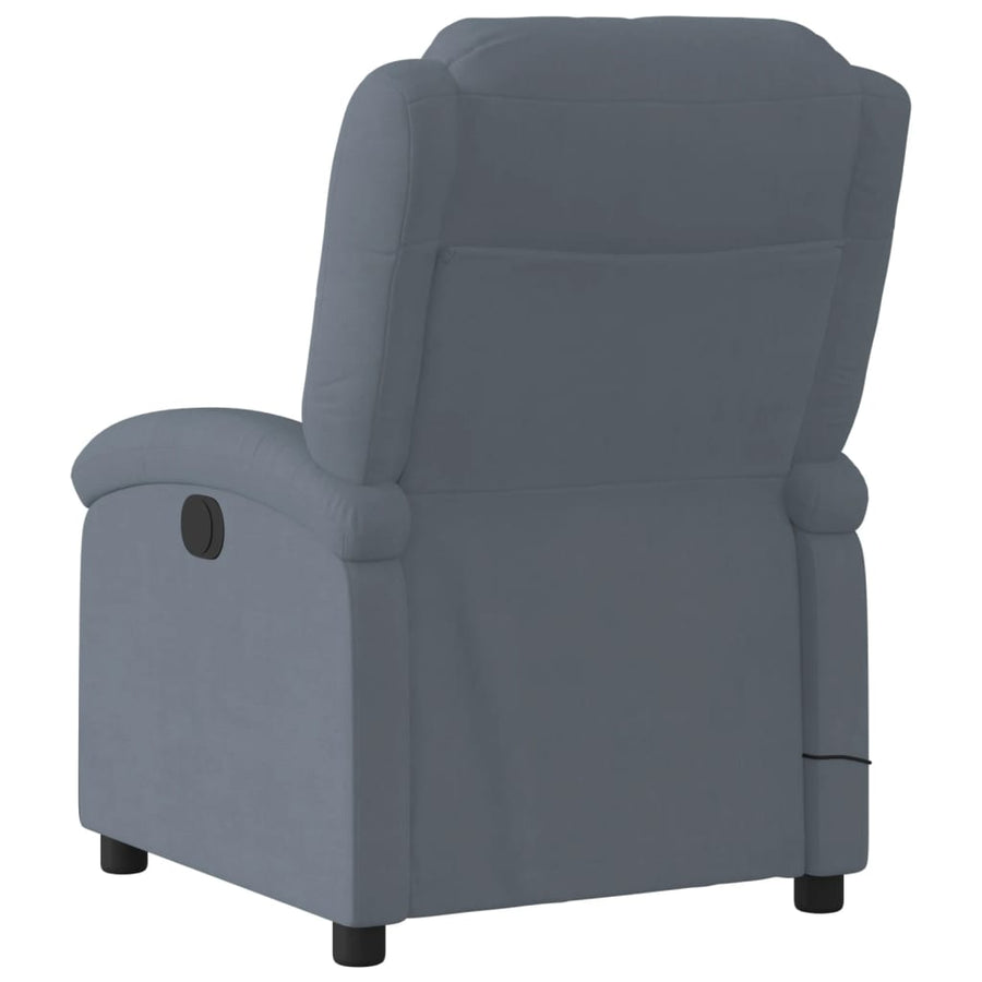 Massagestoel Fluweel Donkergrijs Ja Elektrisch verstelbaar