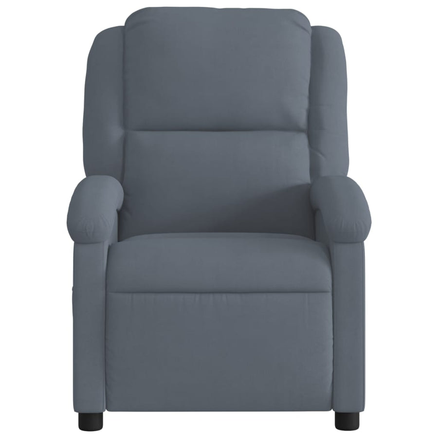 Massagestoel Fluweel Donkergrijs Ja Elektrisch verstelbaar