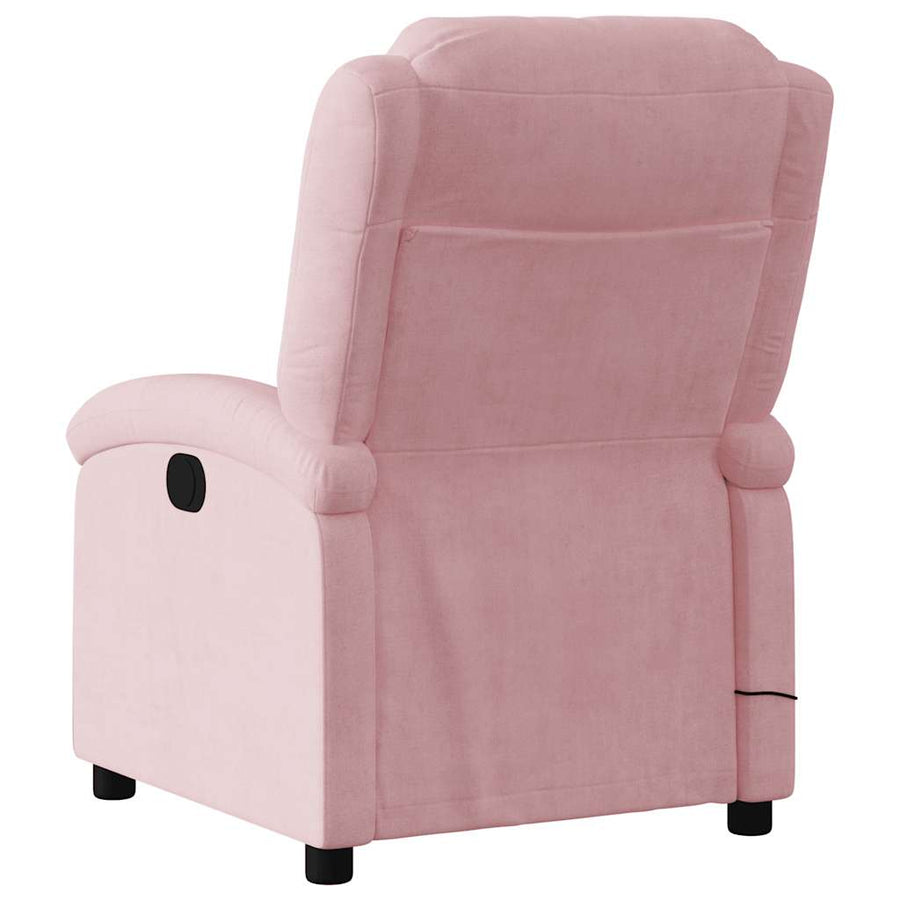 Massagestoel elektrisch verstelbaar fluweel roze