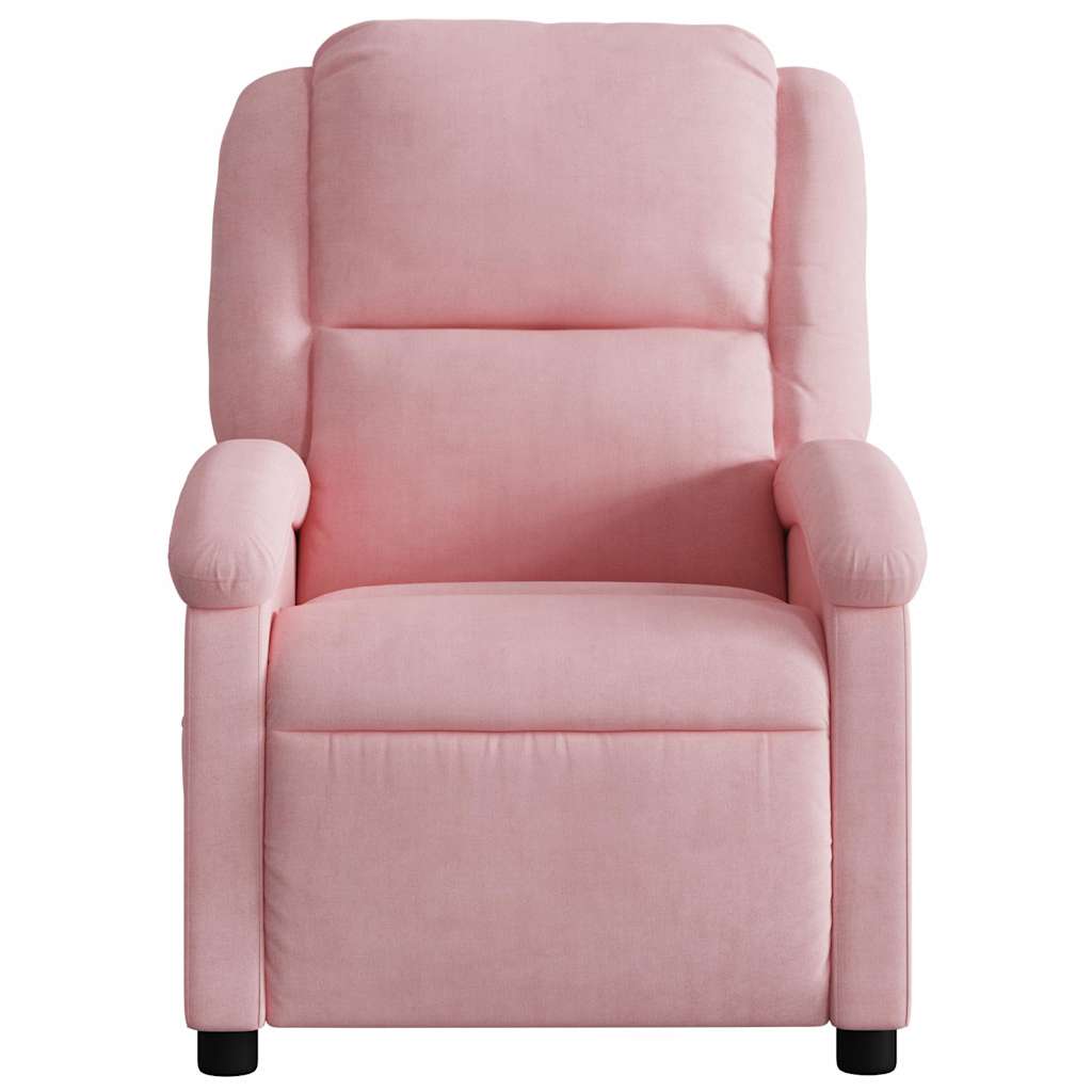 Massagestoel elektrisch verstelbaar fluweel roze
