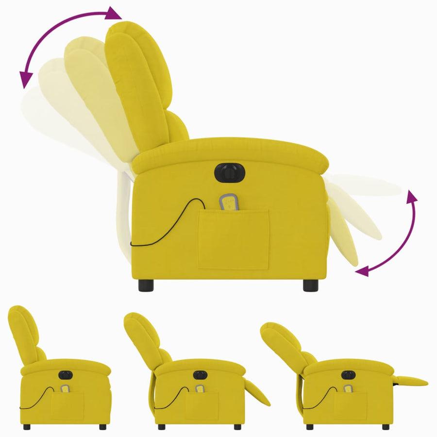 Massagestoel Fluweel Geel Ja Elektrisch verstelbaar