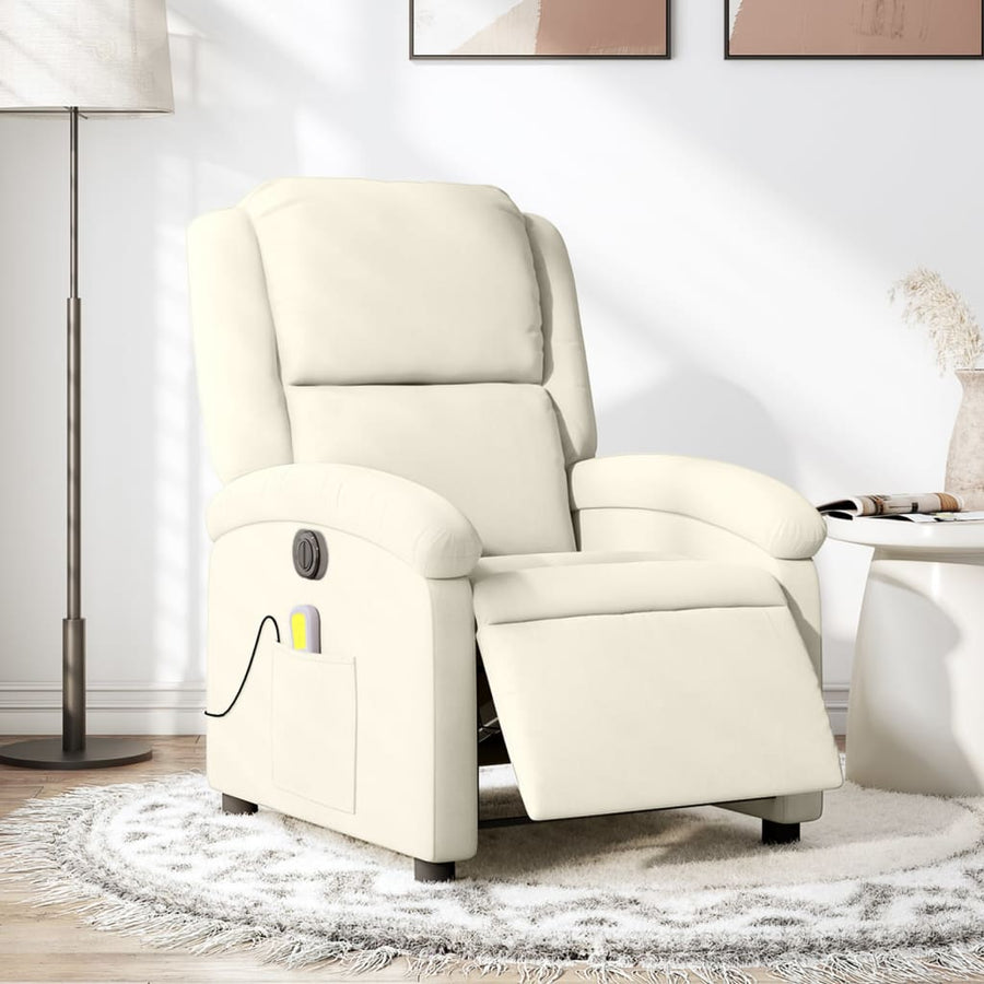 Massagestoel Fluweel Kleurig Crème 1 Ja Elektrisch verstelbaar
