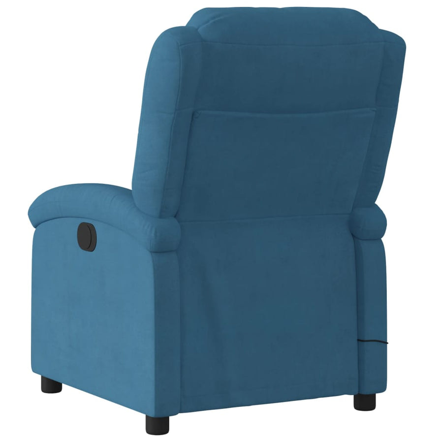 Massagestoel Fluweel Blauw Ja Elektrisch verstelbaar